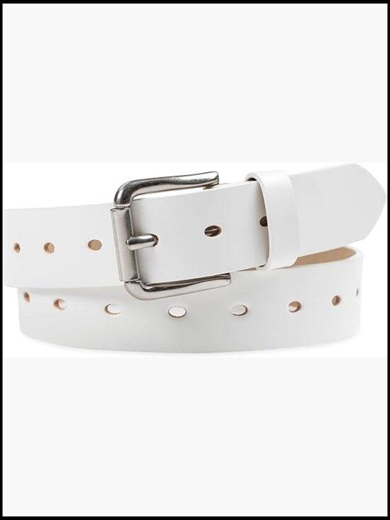Fully Adjustable Perforated Jean Workwear Belt with Roller Bar Buckle main image 4